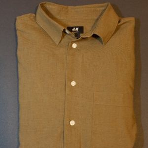 H&M Regular Fit Button Up Shirt (Brown)